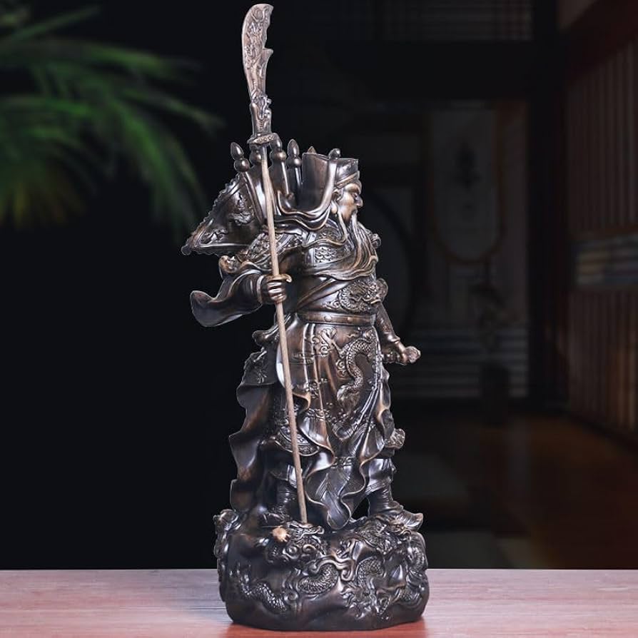 Amazon.com: Jefuzh 佛像关二爷神像供奉九龙关公财神招财立刀关公站