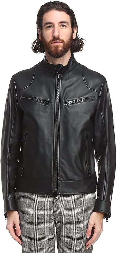 Amazon | [Hugo Boss] (ヒューゴボス) ラムレザー フルジップ