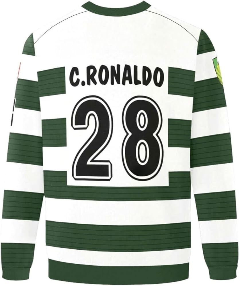 Amazon.com : Ronaldo #28 Sporting Retro Long Sleeve 02/03 Soccer
