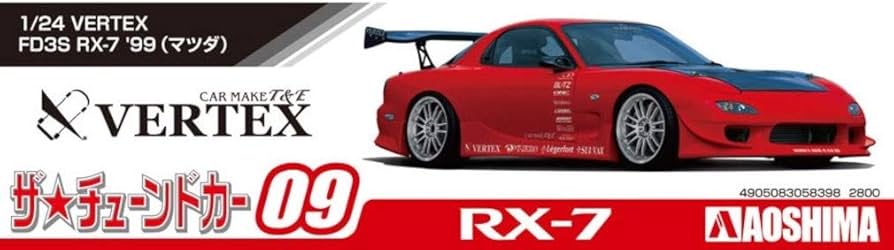 Amazon.com: Vertex FD3S RX-7 '99 Mazda 1:24 Scale Model Kit : Arts