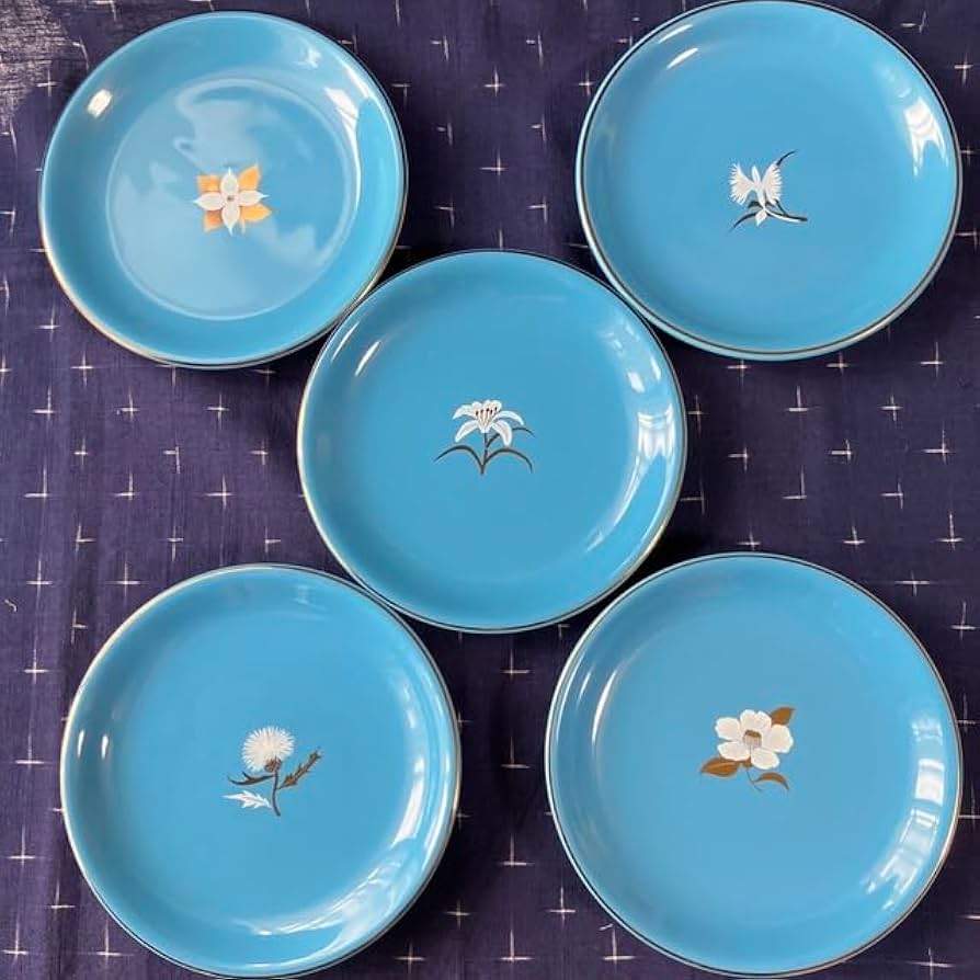 Amazon | たち吉 青花皿5枚組 ブルー 橘吉 ケーキ皿 取り分け皿 花柄
