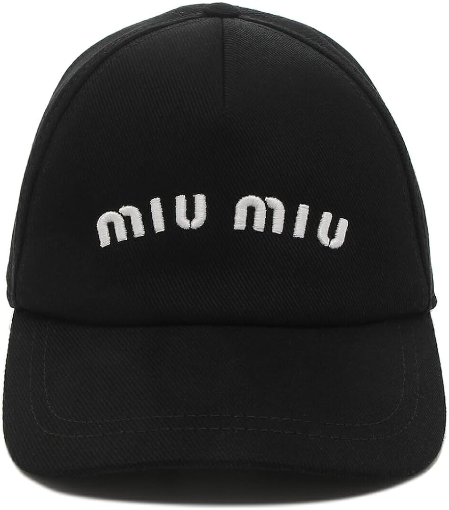 Amazon | [ミュウミュウ] 帽子 ドリル ベースボールキャップ ブラック