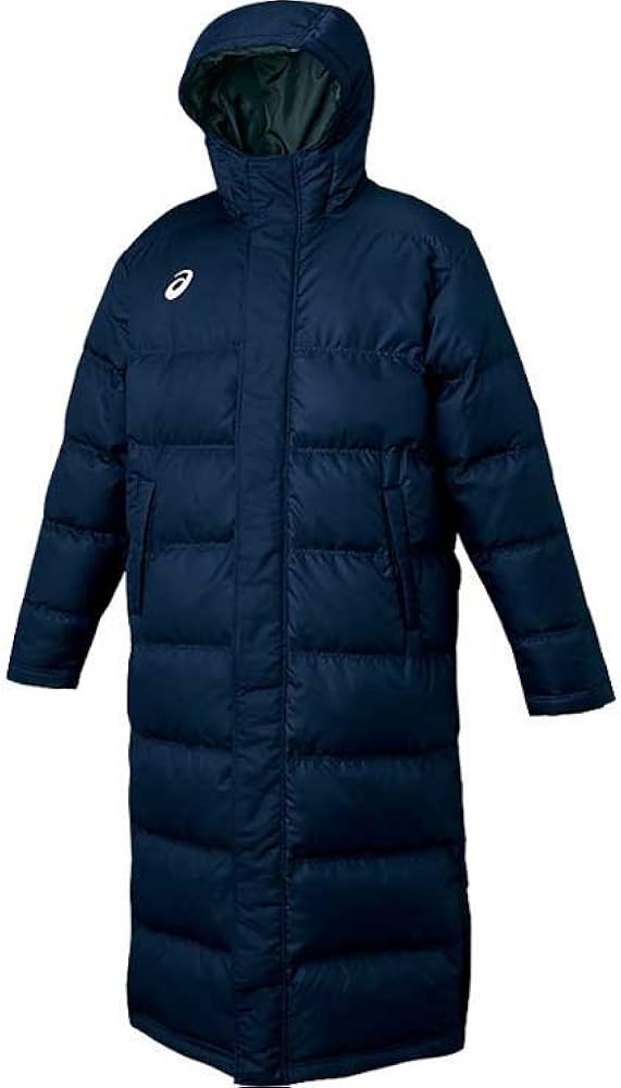 Amazon | アシックス ロングダウンコート ダークネイビー XAW316 52 S