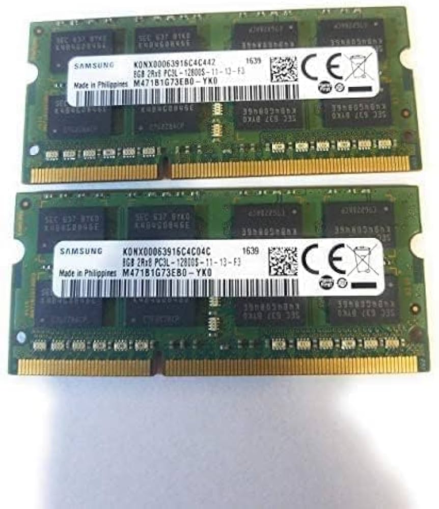 Samsung 16GB (2 x 8GB) 204-pin SODIMM, DDR3 PC3L-12800, 1600MHz