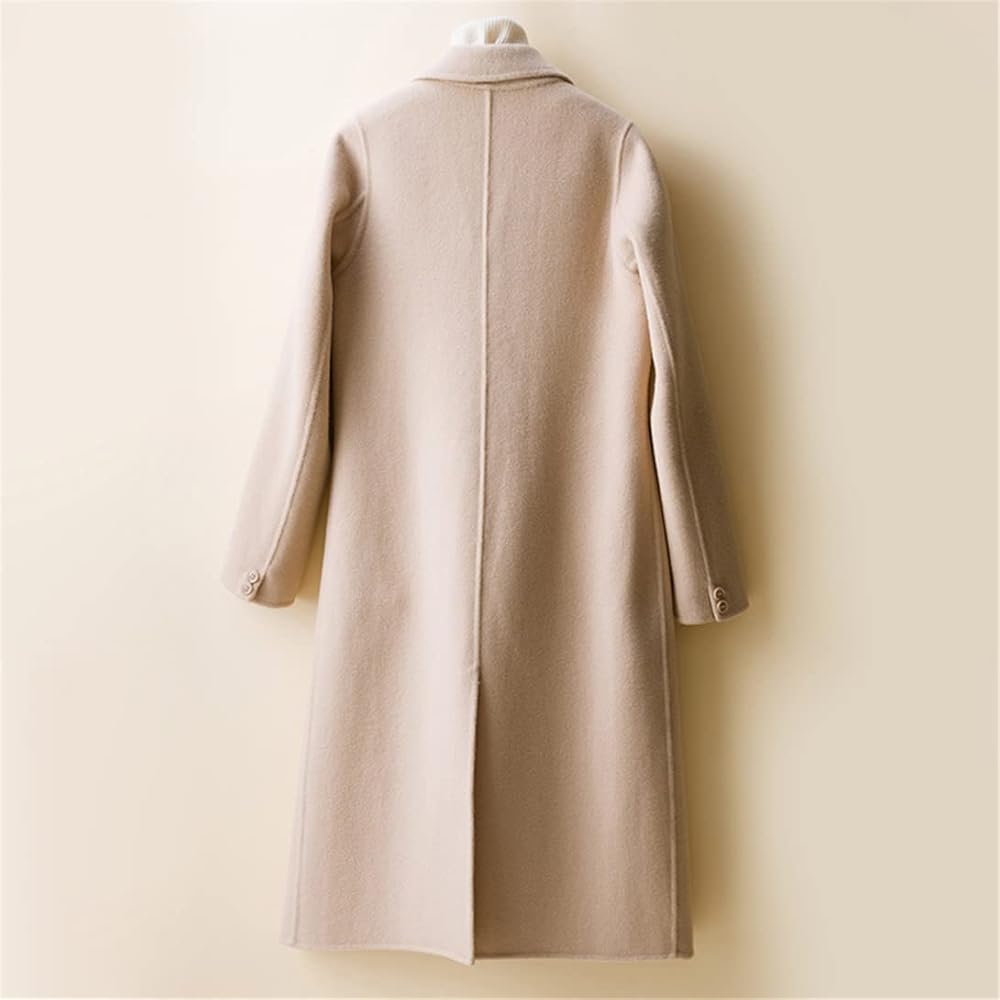 Amazon.com: Fashion Women Wool Cashmere Coat Double-Sided Long