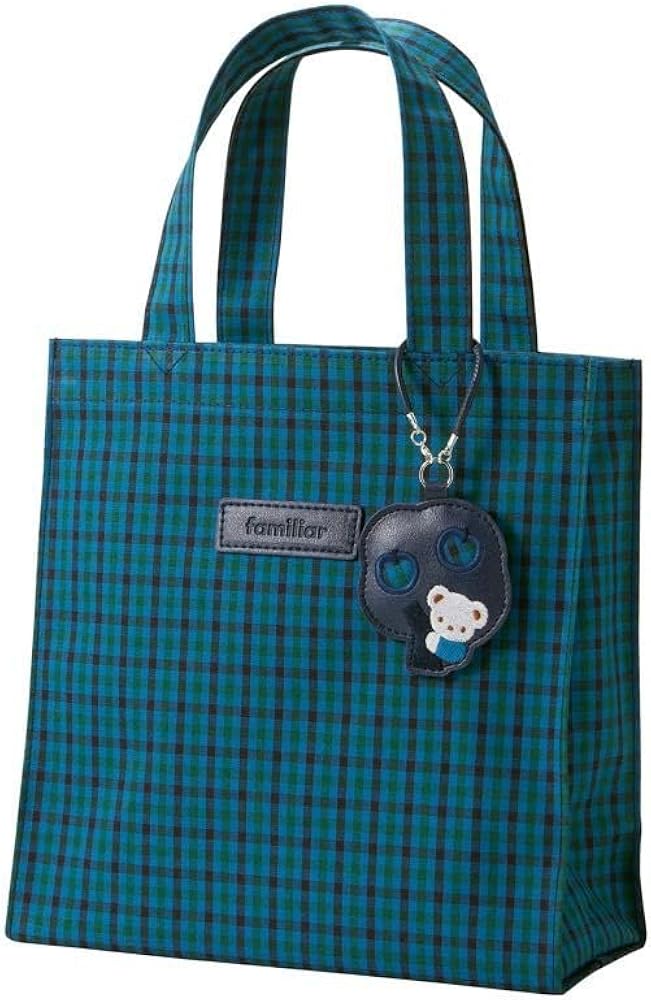 Amazon | ファミリア トートバッグ ブルー チェック familiar XB 青系