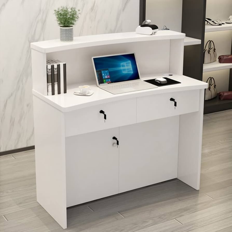 Amazon.co.jp: レジカウンター 受付カウンター 木製のレセプション