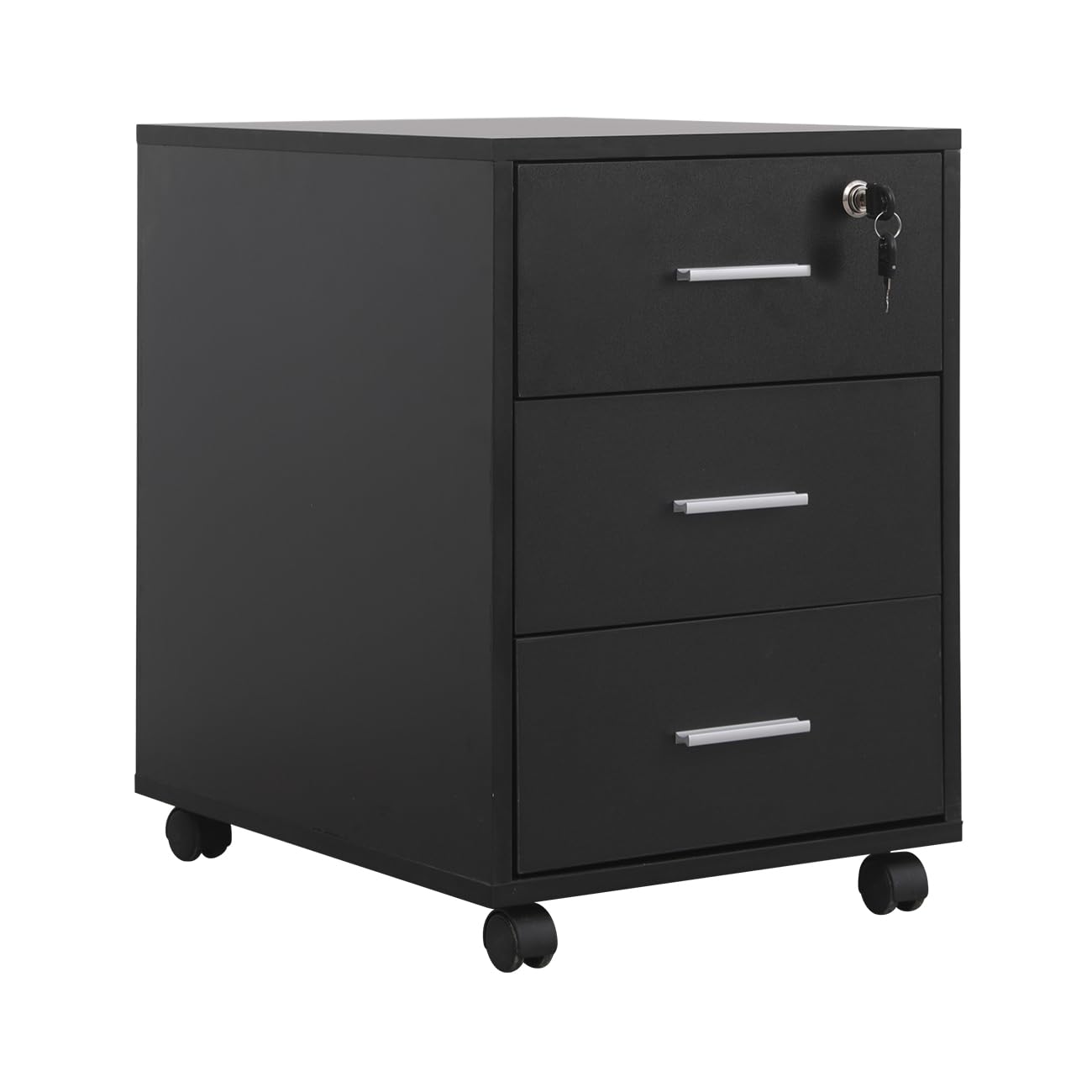 Amazon.co.jp: HomeSailing デスクサイドワゴン 鍵付き 3段