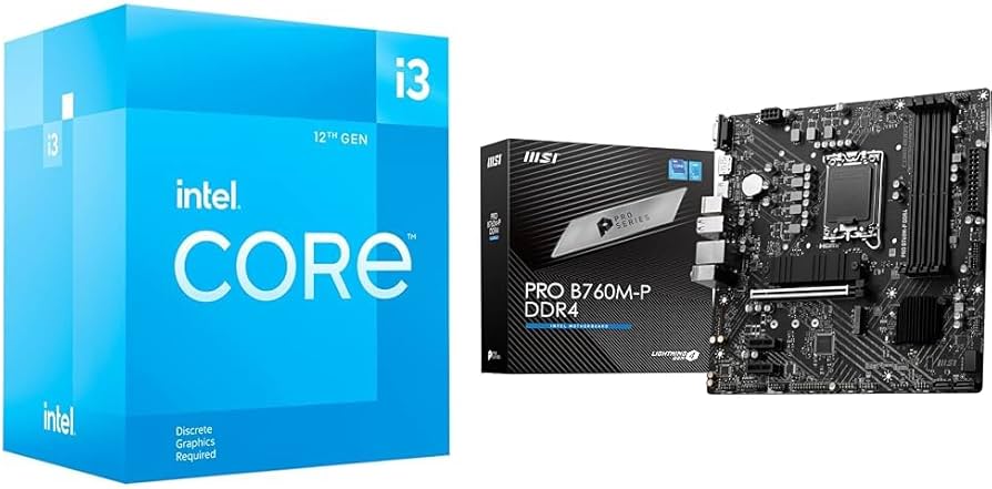 Amazon.com: Intel Core i3-12100F Desktop Processor + MSI PRO B760M