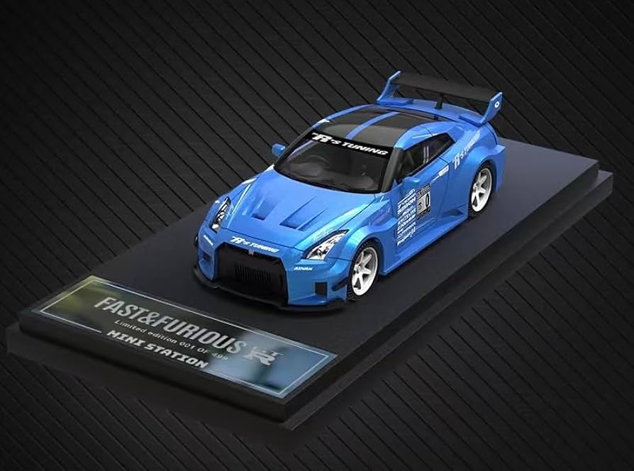 Amazon | 1/64 Mini Station Brian's GTR R35 3.0 ワイスピ 青白