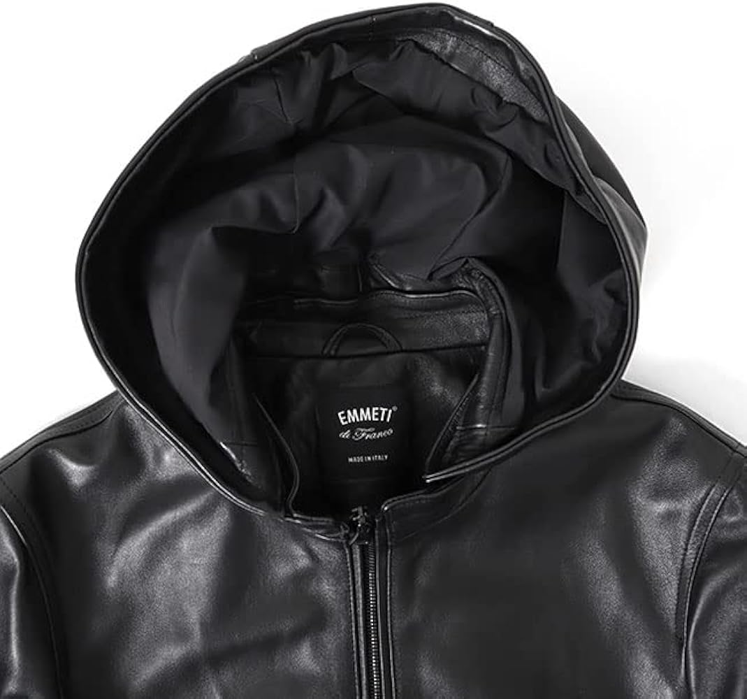 Amazon.co.jp: [エンメティ] JURI HOODIE ユリ フード付き レザー