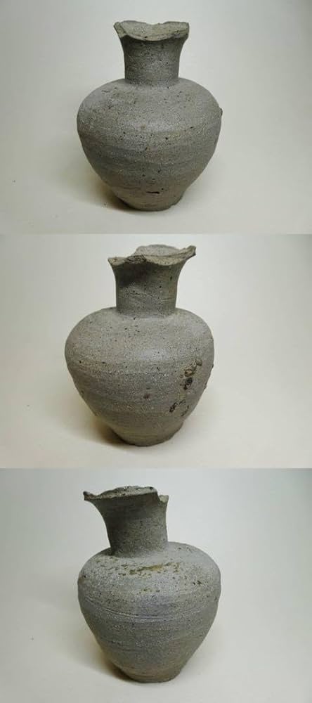 Amazon.co.jp: 平安時代 須恵器 崇福寺型水瓶 花器 花入 華道 骨董 古
