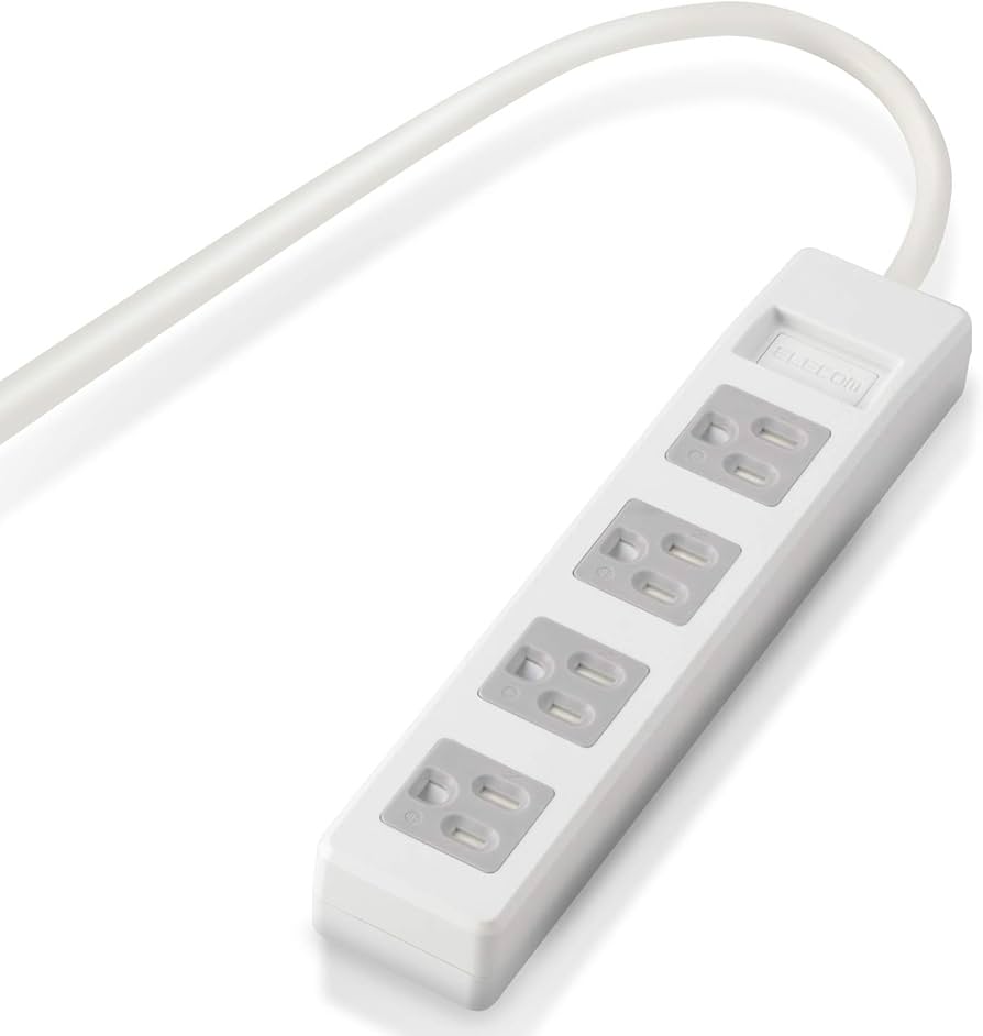 Amazon.co.jp: エレコム 電源タップ 3ピン ホコリシャッター付 4個口
