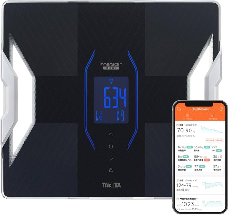 Amazon | タニタ 体組成計 ヘルスメーター スマホ 日本製 ブラック RD