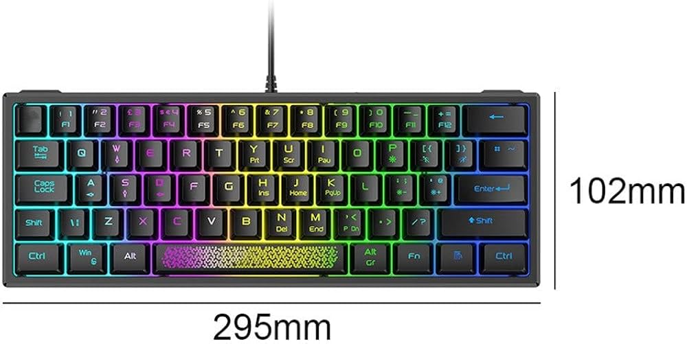 Amazon | MJWDP K61 メカニカル ゲーミングキーボード 62キー RGB