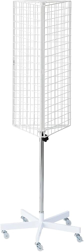Amazon｜三角 回転 ネット 什器 白 ※ポップ立て別売 【 什器 回転
