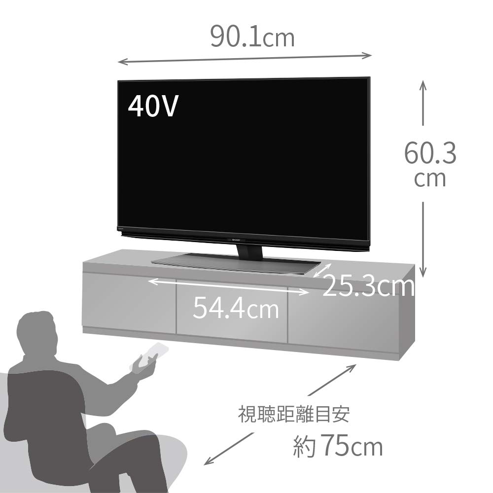 Amazon.co.jp: Sharp Aquos 4T-C40CL1 40V LCD TV, 4K Built-In Tuner