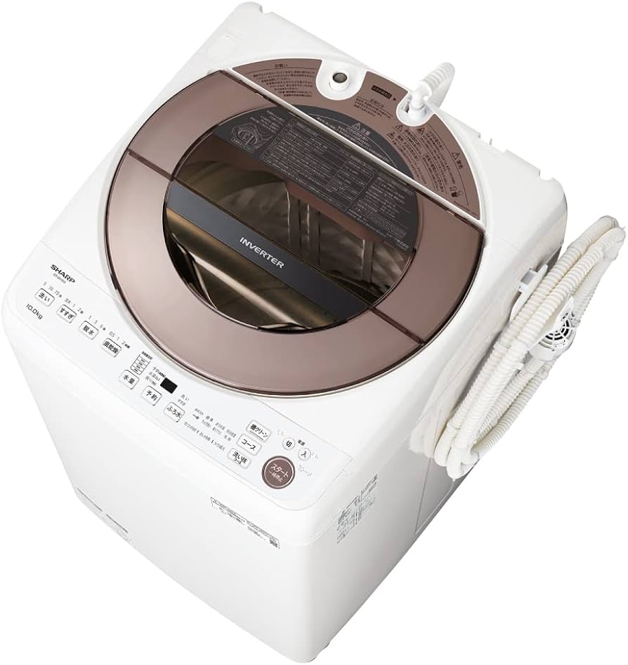 Amazon.co.jp: シャープ 洗濯機 ES-GV10G-T 穴なし槽 インバーター搭載
