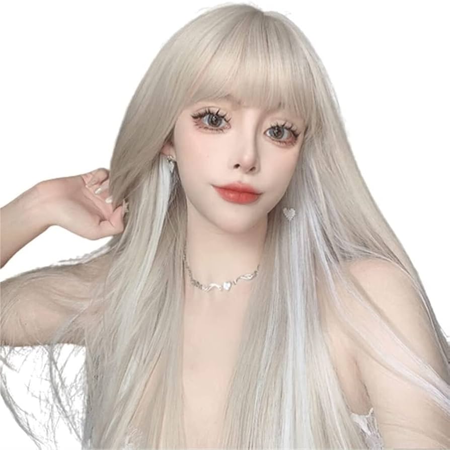 Amazon.co.jp: ウィッグ 女性ウィッグ ホワイト Glonde ロング