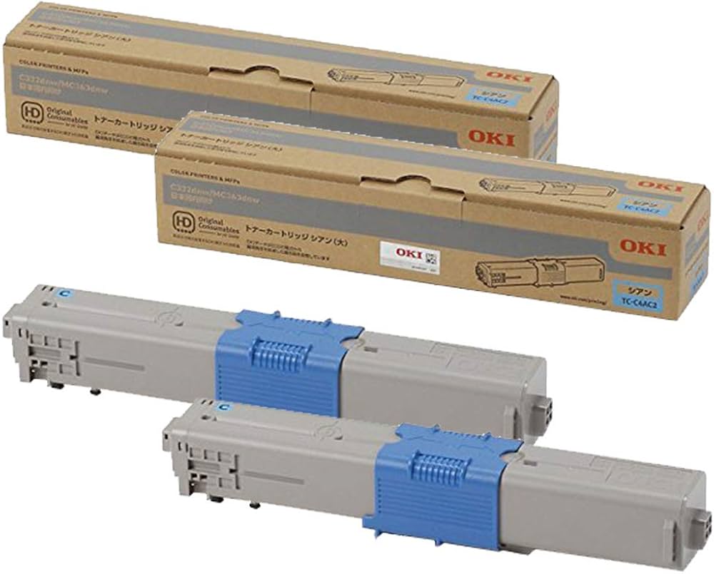 Amazon | OKI 純正 TC-C4AC2 トナーカートリッジ シアン (大) 2本