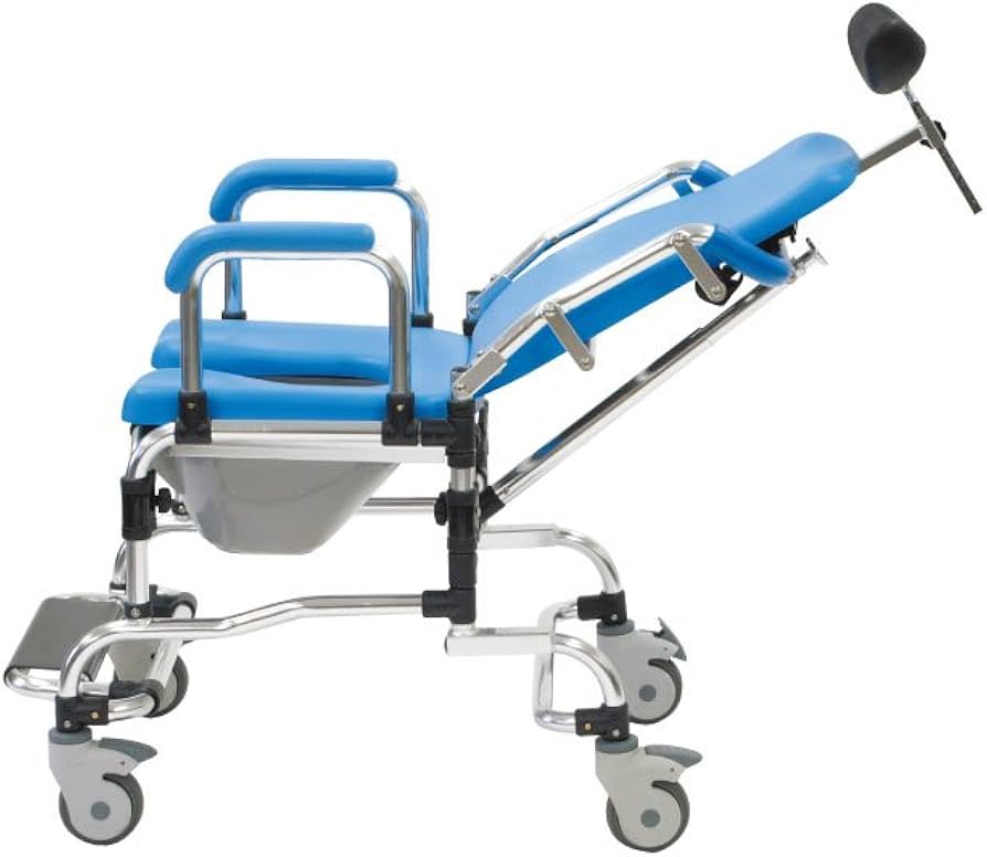Amazon | 入浴用車いす リクライニングシャワーキャリー コモード付