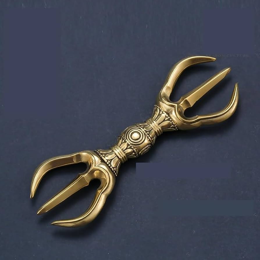 Amazon｜三鈷杵 さんこしょ 金剛杵 密教法具 真鍮 仏具 風水アイテム