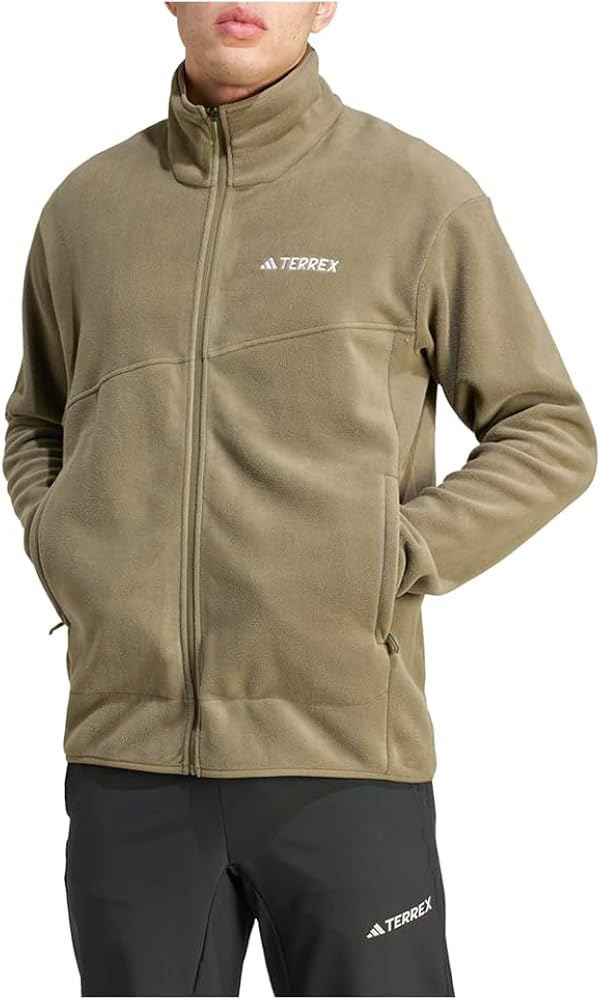 adidas Men's Terrex Multi Full-Zip Fleece Jacket, Olive Strata, X