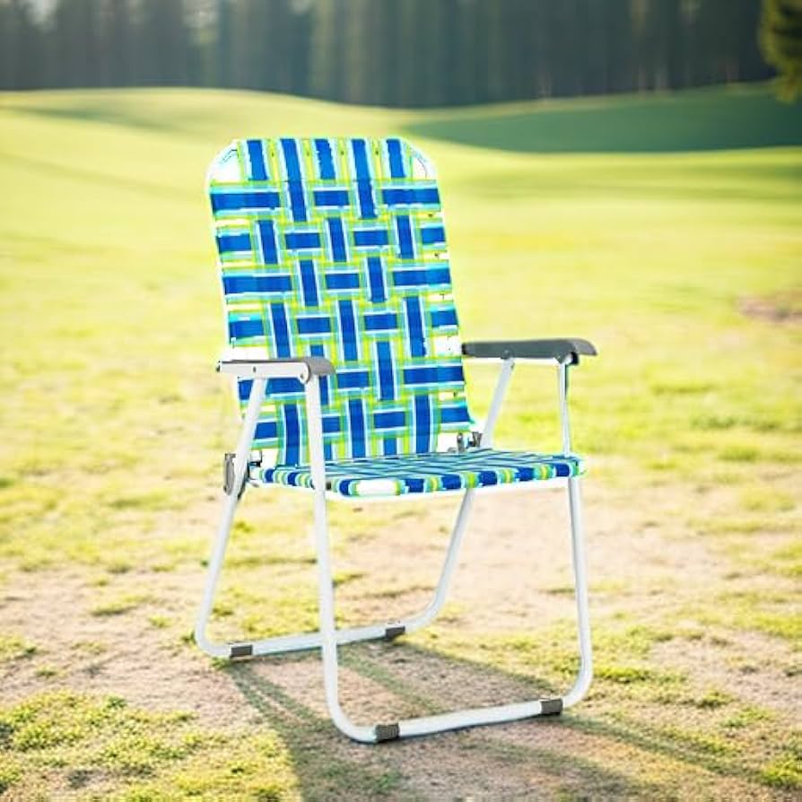 Amazon.com : VINGLI Patio Lawn Webbed Folding Chairs Set of 2