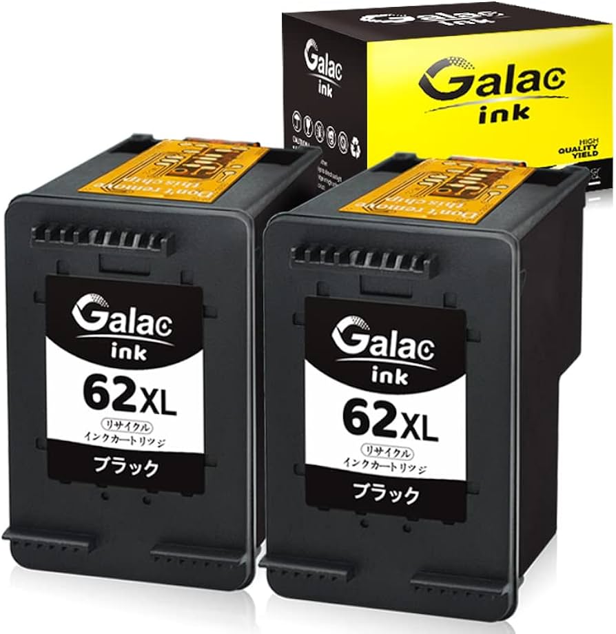 Amazon.co.jp: Galac ink HP62XLリサイクル インク HP 62 XL ブラック