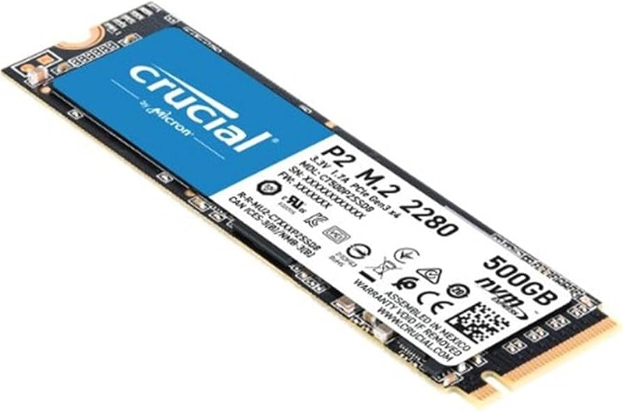 Crucial CT1000P2SSD8 P2 3D NAND NVMe/PCIe M.2 Internal SSD, 1TB