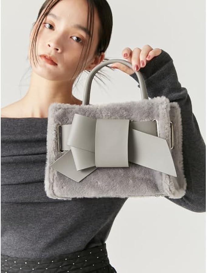 Amazon | [フレイ アイディー] 【Holiday】ファーリボンミドルバッグ