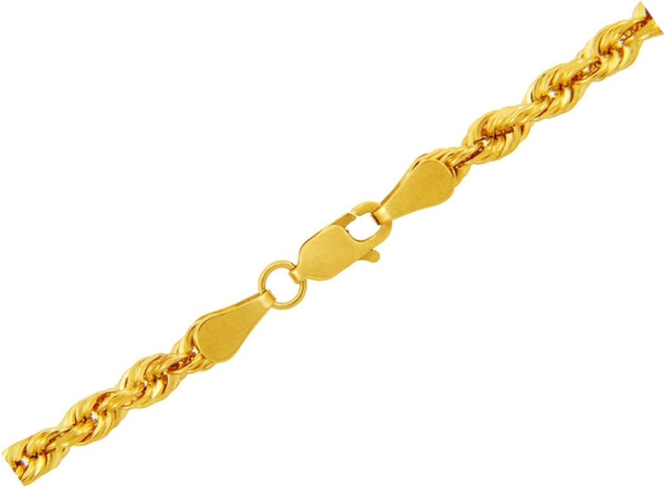 Amazon.com: 10K Yellow Gold Ultra Light Rope Chain Necklace, 2mm