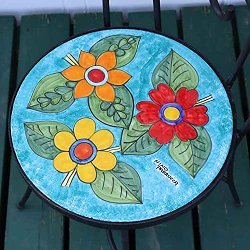 Amazon.co.jp: イタリア テーブルセット 4点セット 花柄 55cm ガーデン