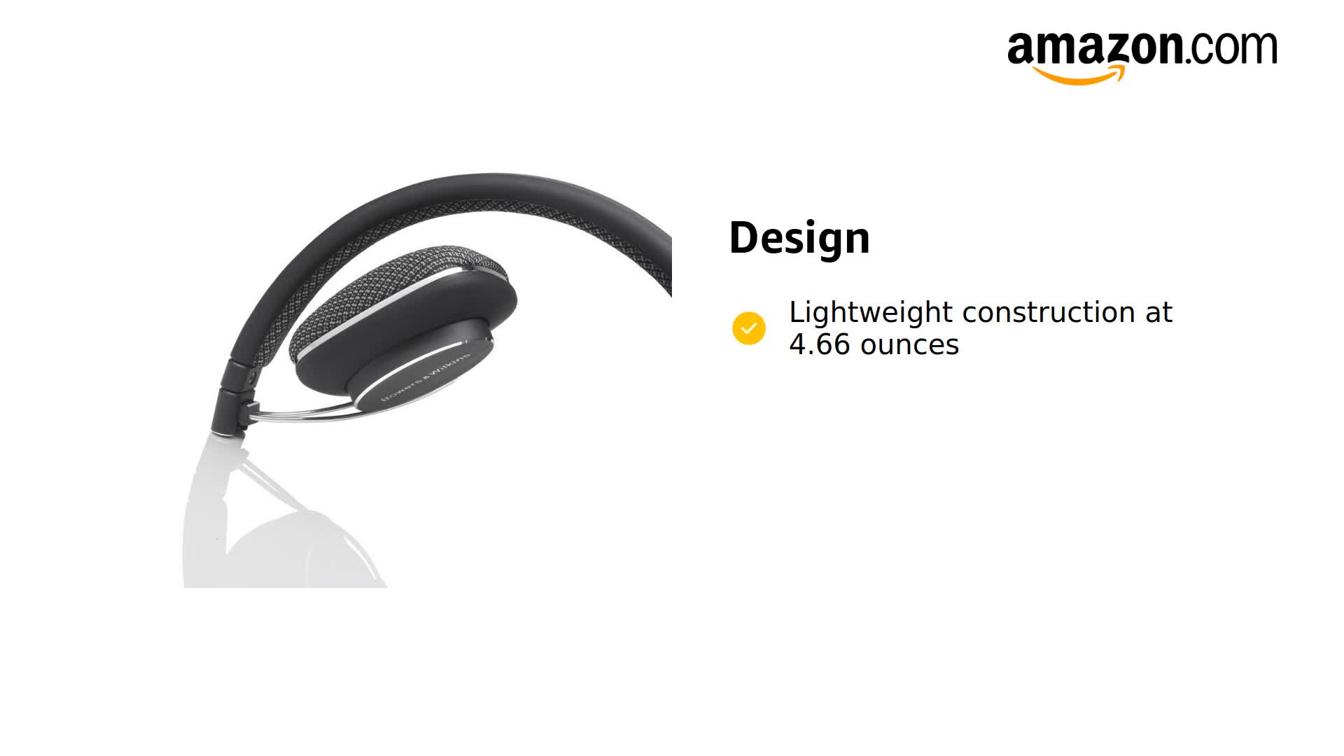 Amazon.com: Bowers & Wilkins P3 On-Ear Headphones B&W - Black