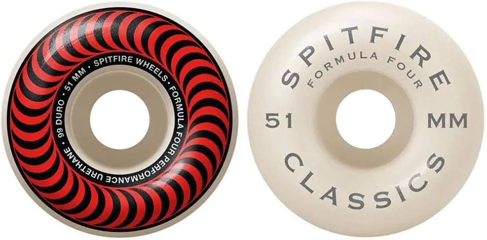Amazon.com : Spitfire Skateboard Wheels F4 Classics 99A Red/White