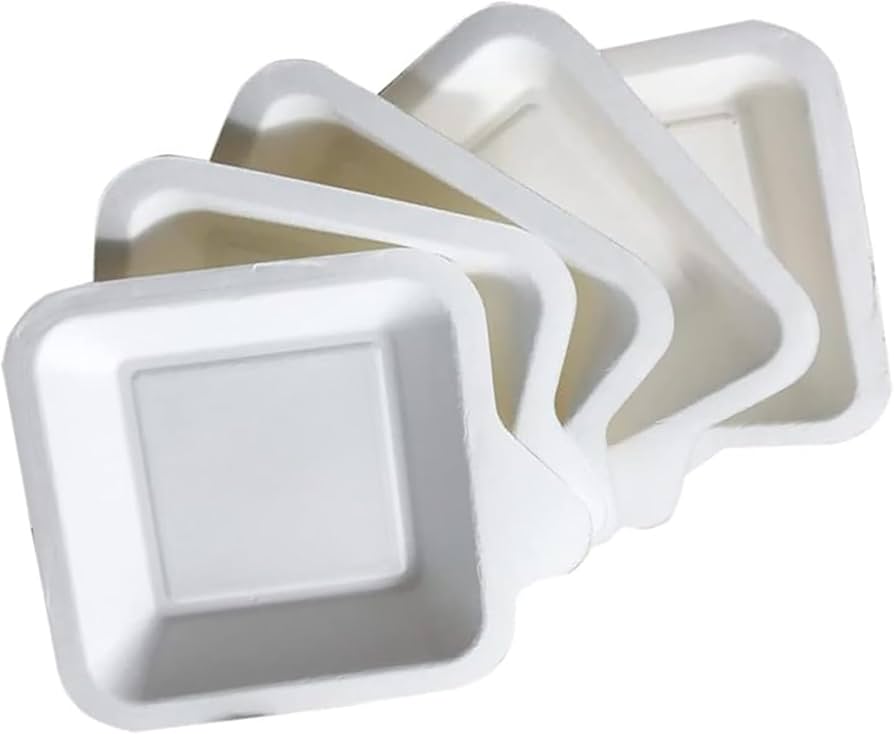 Amazon.co.jp: 紙皿 角皿 紙プレート 使い捨て 100枚セット 四角 業務