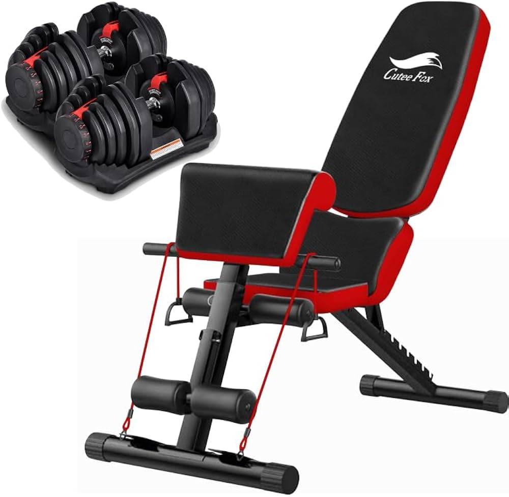 Amazon | Taimonik トレーニングベンチ＋可変式 セット商品 ダンベル