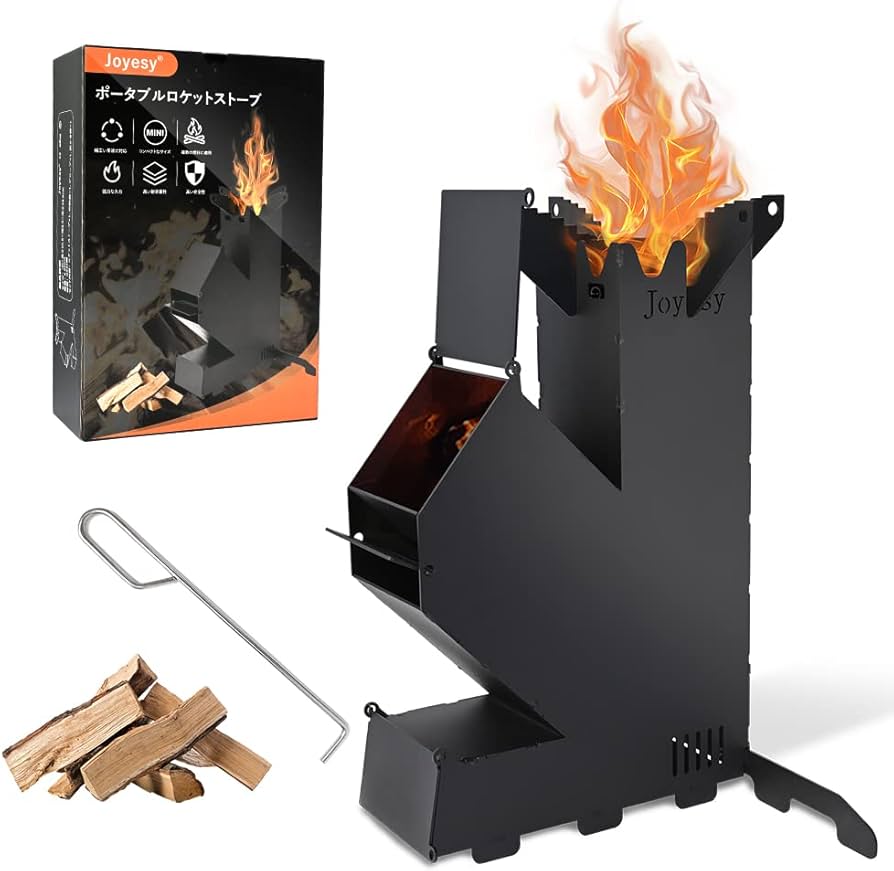 Amazon | Joyesy ロケットストーブ 薪ストーブ キャンプストーブ