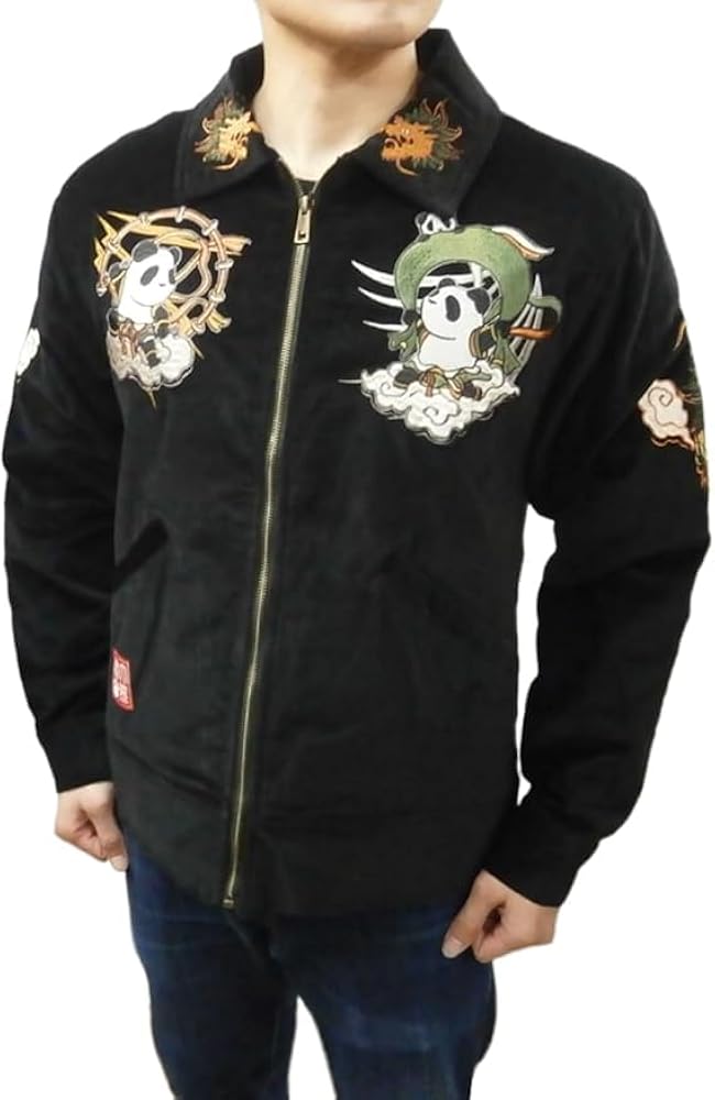 良品】パンディエスタ パンダ スカジャン ジャケット L ブラック