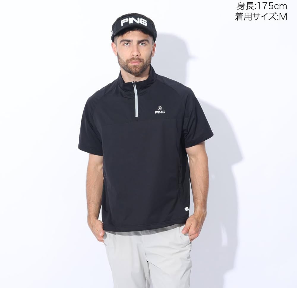 Amazon.co.jp: ピン（PING） ゴルフウェア 半袖 撥水ハーフジップ