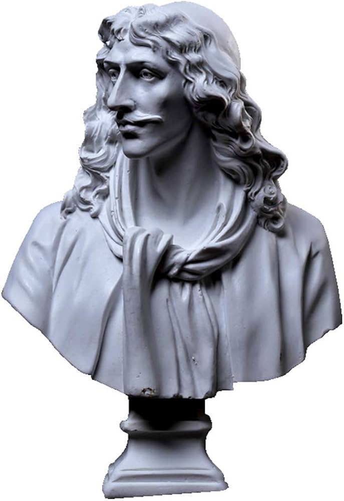 Amazon.co.jp: モリエールバスト像彫刻、樹脂手工芸品模造石膏像ホーム