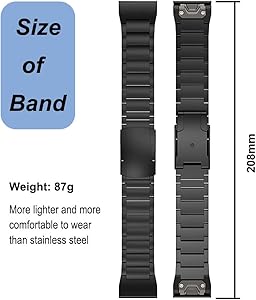 Amazon.com: 26mm Titanium Bands for Garmin Fenix 7X/6X/5X/Fenix 3
