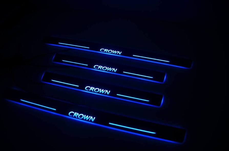 Amazon | クラウン200系180系スカッフプレート LED流れるブルー発光前