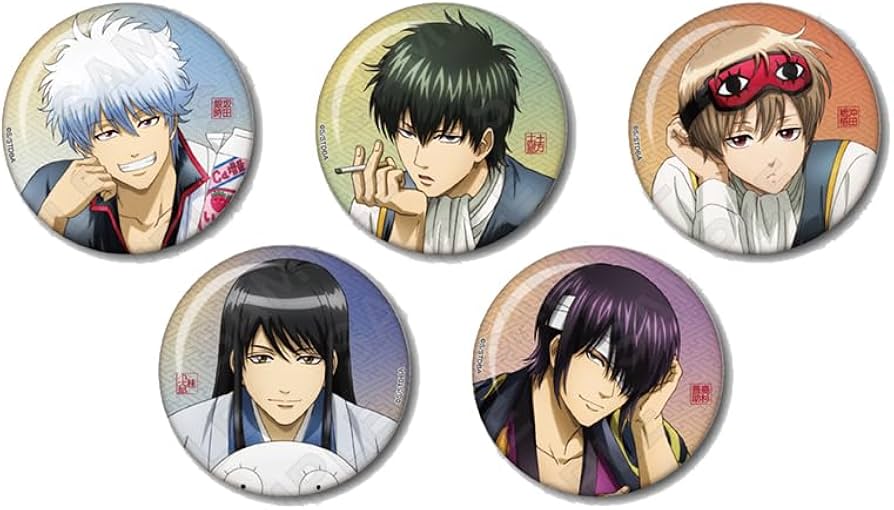 Amazon.co.jp: 銀魂 トレーディング缶バッジ 一休みver. 5個入りBOX