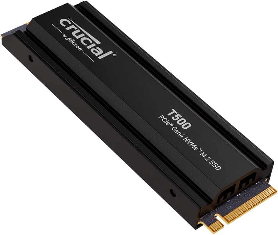 Crucial T500 1TB PCIe Gen4 NVMe Gaming PS5 SSD with Heatsink, Up