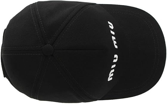 Amazon | [ミュウミュウ] 帽子 ドリル ベースボールキャップ ブラック