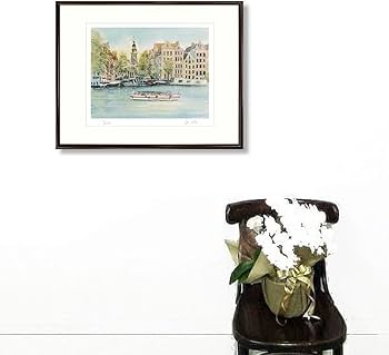 Amazon｜織田義郎 アムステルダムIX ブラウン エッチング＋手彩色 版画