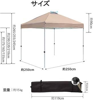 Amazon.co.jp: ToopTapu タープテント 【組立と運び簡単!!】【センター