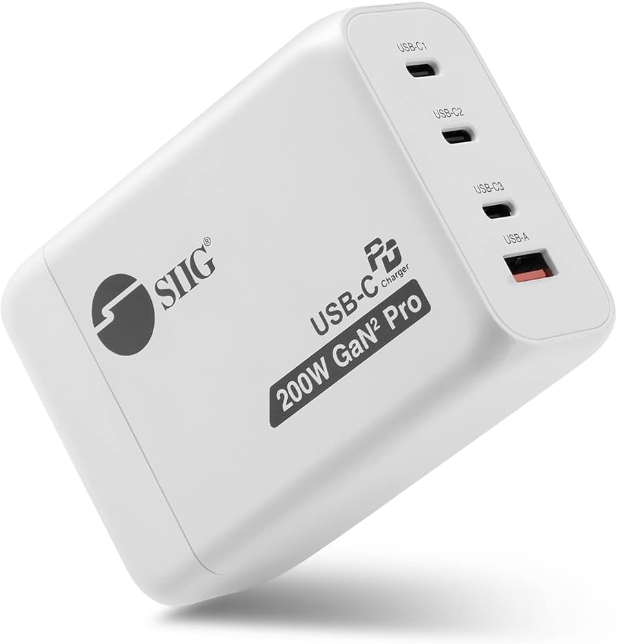 Amazon.com: SIIG 200W USB C Charger Block, 4-Port GaN Fast