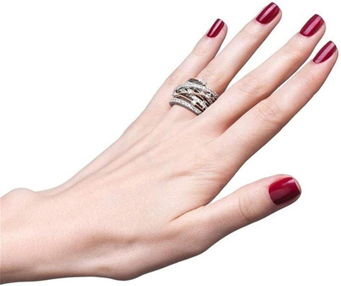 Amazon.com: YUANYI Two Tone Intertwined Crossover Statement Ring